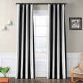 HPD Half Price Drapes BOCH-KC43-108 Stripe Room Darkening Curtain (1 Panel), 50 X 108, Awning Black & Fog White