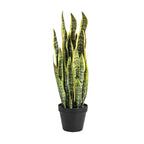 QL DESIGN Artificial Snake Plant 26 inches Fake Sansevieria Artificial Potted Plants for Indoor and Outdoor, Home, Office Decora