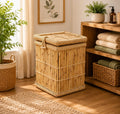 Bamboo Laundry Basket Hamper with Lid for clothes and toys and books