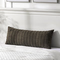 Fancy Homi Dark Brown Long Body Lumbar Decorative Throw Pillow Covers 14X36 Inch For Bed Couch Bedroom Bench, Soft Corduroy Rect