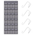 Teikou Over the Door Shoe Organizer,24 Mesh Pockets,Hanging Storage (Grey)