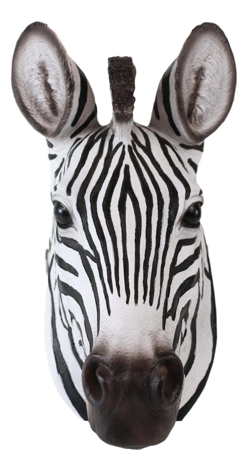Ebros Madagascar Safari Zebra Horse Bust Wall Decor Savanna Grassland Wildlife Wall Mount Sculpture Plaque 9.5'' Tall