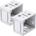 Jetec 2 Pieces 1 Inch Blind Brackets White Profile Box Mounting Bracket Window Blinds Headrail Bracket