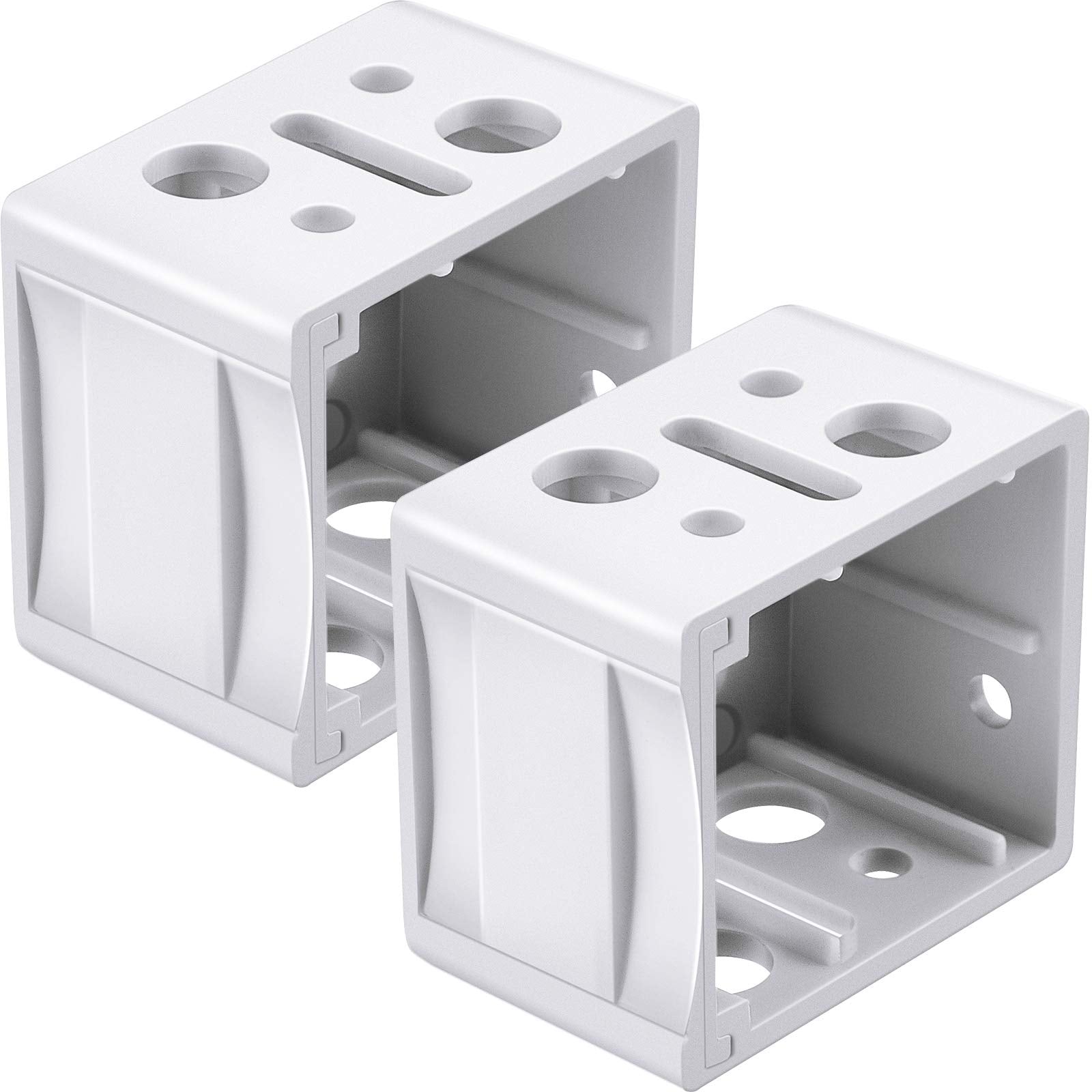 Jetec 2 Pieces 1 Inch Blind Brackets White Profile Box Mounting Bracket Window Blinds Headrail Bracket