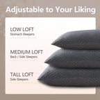 Smilereve Pillows Queen Size Set Of 2 Cooling Shredded Memory Foam Pillows For Sleeping Adjustable Firm Pillow For Back And Side