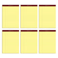 Tops Docket Gold Writing Pads, 8-1/2' X 11-3/4', Legal Rule, Canary Paper, Perforated, 50 Sheets, 6 Pack (63956)