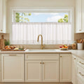 jinchan White Kitchen Curtains 24 Inch Length Textured Short Cafe Curtains Farmhouse Window Treatment Tiers for Bathroom Laundry