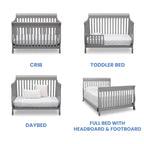 Delta Children Canton 4-In-1 Convertible Crib - Easy To Assemble, Grey