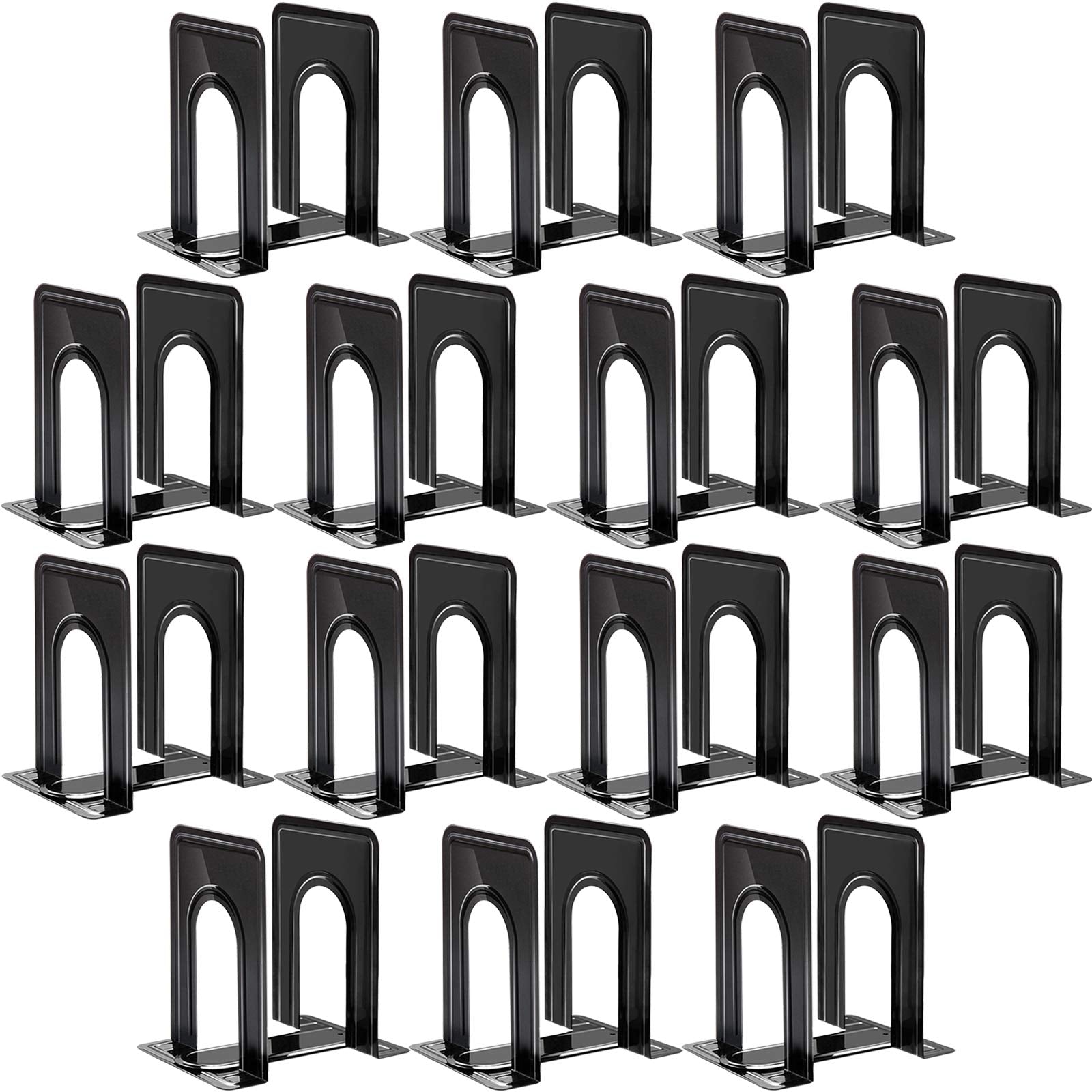 Happyhapi Bookends For Shelves, 28Pcs Metal Bookends, Book Ends For Heavy Books Holders For Office Home Library Book Ends Suppor