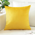 Artscope Luxury Velvet Pillow Covers Decorative Square Pillowcases Soft Solid Cushion Cases For Couch Sofa Bedroom Home Decor 24X24 Inch Golden Yellow
