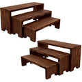Yikaroeli Display Wood Risers Wooden Stand 3 Tier Wood Racks Decorative Rectangular, 2 Set 6 Piece Cupcake Stands Cologne Perfum