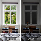 Finnez Blackwhiteout Window Film Privacy, No Glue Static Cling, Anti Uv, 100% Light Blocking Black Window Film For Home Or Offic