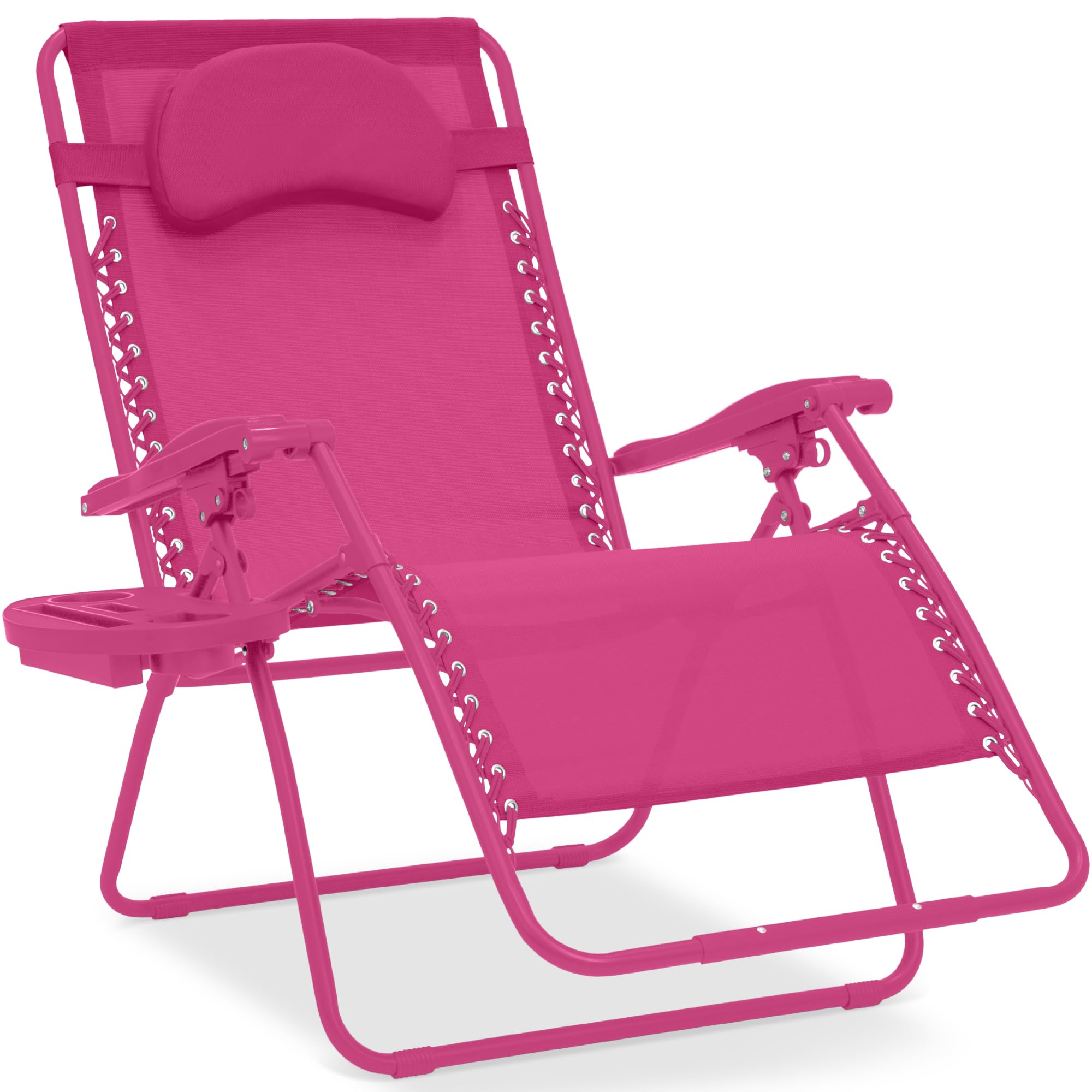Best Choice Products Oversized Zero Gravity Chair, Folding Outdoor Patio Lounge Recliner w/Cup Holder Accessory Tray, Pillow - U