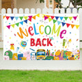 Welcome Back Banner, 72.8X43.3 Inch Welcome Banner With Rope First Day Of School Banner Welcome Back Backdrop Back School Decora