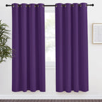 Nicetown Blackout Window Curtain Short, 55W X 78L, Sold Individually, Royal Purple Color, Home Fashion Thermal Insulated Room Darkening Drapery For Bedroom
