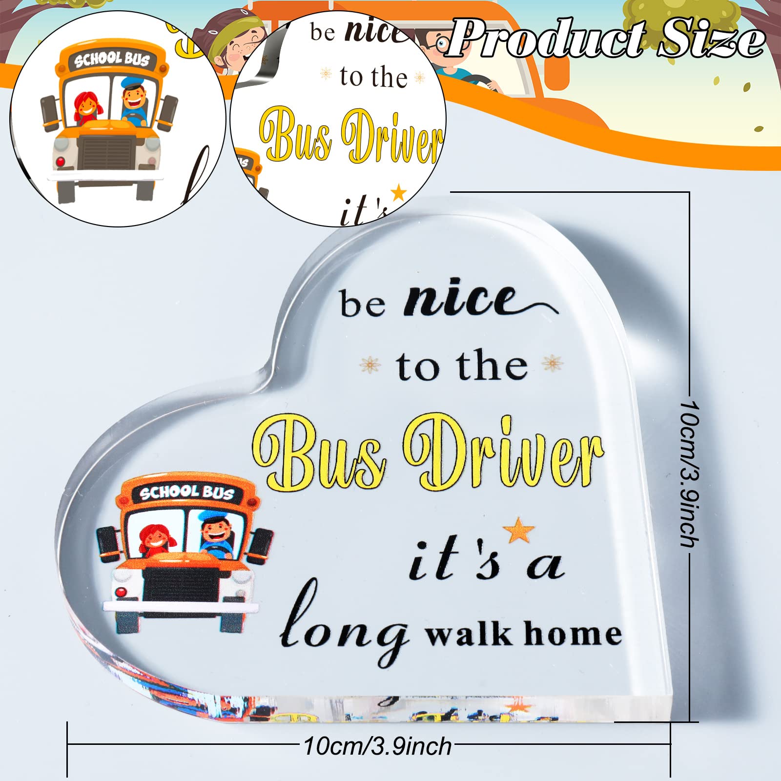 School Bus Driver Appreciation Gifts For Men Women Acrylic Heart Appreciation Back To School Gifts Bus Driver Gifts Graduation B