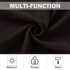 Nicetown Kitchen Curtains Window Treatments - Eyelet Top Home Fashion Blackout Curtains Tailored Drapes For Cafe (Toffee Brown, Double Piece, W52 X L24 1.2 Inches Header)