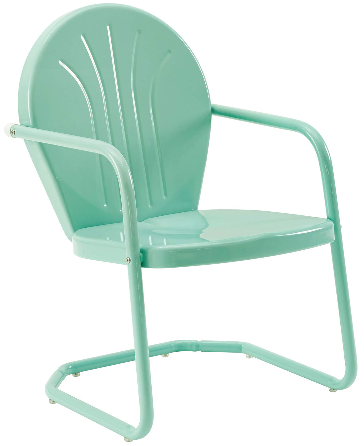 Crosley Furniture Griffith Outdoor Chair, Retro Metal Patio Chairs for Dining, Porch, Deck, Balcony, Aqua