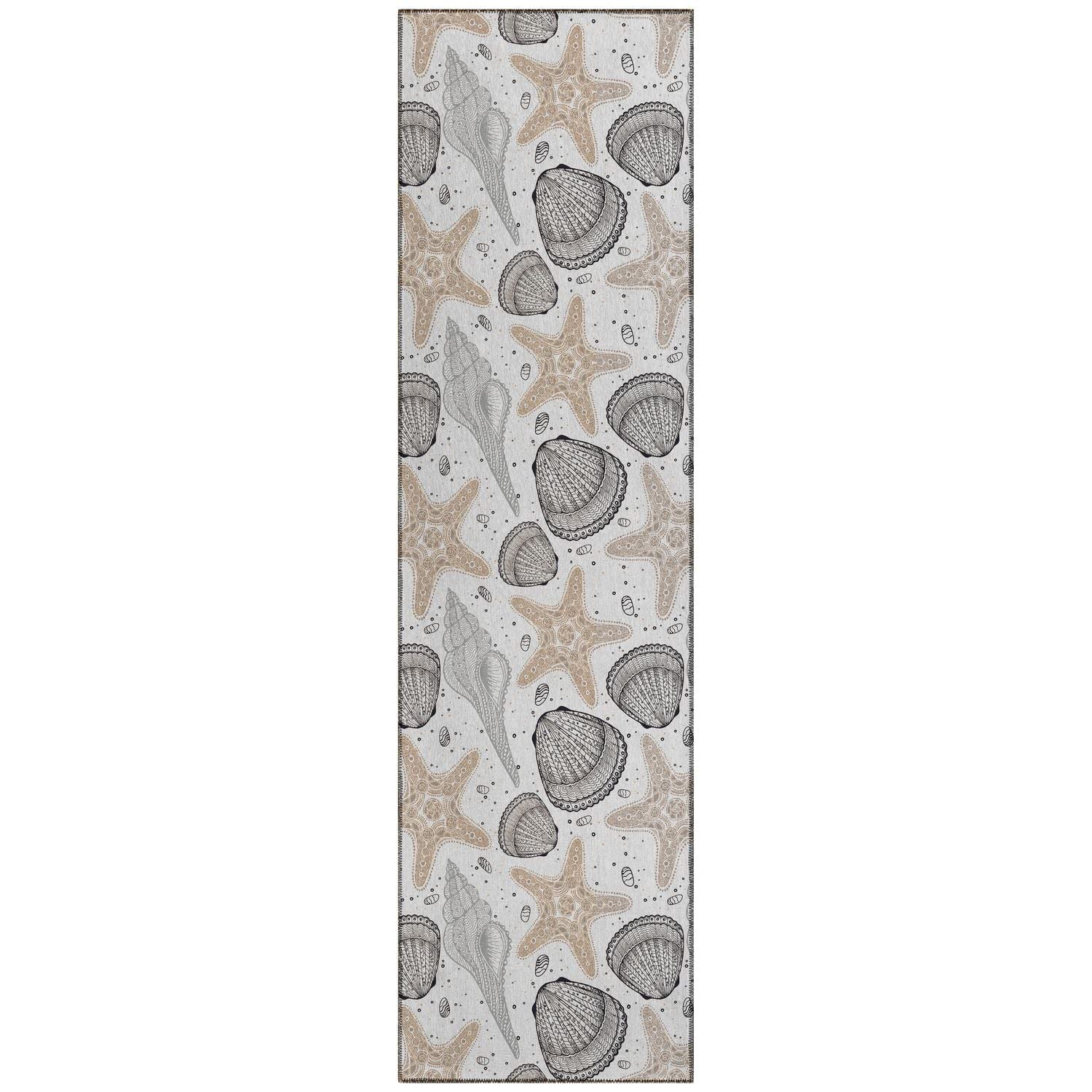 Seabreeze Sz4 Gray Coastal Rug Runner 2' 3" X 7 ' 6"