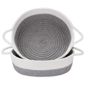 Sea Team 2-Pack Cotton Rope Baskets, 10 x 3 Inches Small Woven Storage Basket, Fabric Tray, Bowl, Round Open Dish for Fruits, Je