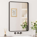 Keonjinn Black Bathroom Mirror, 22 x 30 Inch Rounded Rectangle Matte Black Bathroom Mirrors for Over Sink, Farmhouse Mirror with