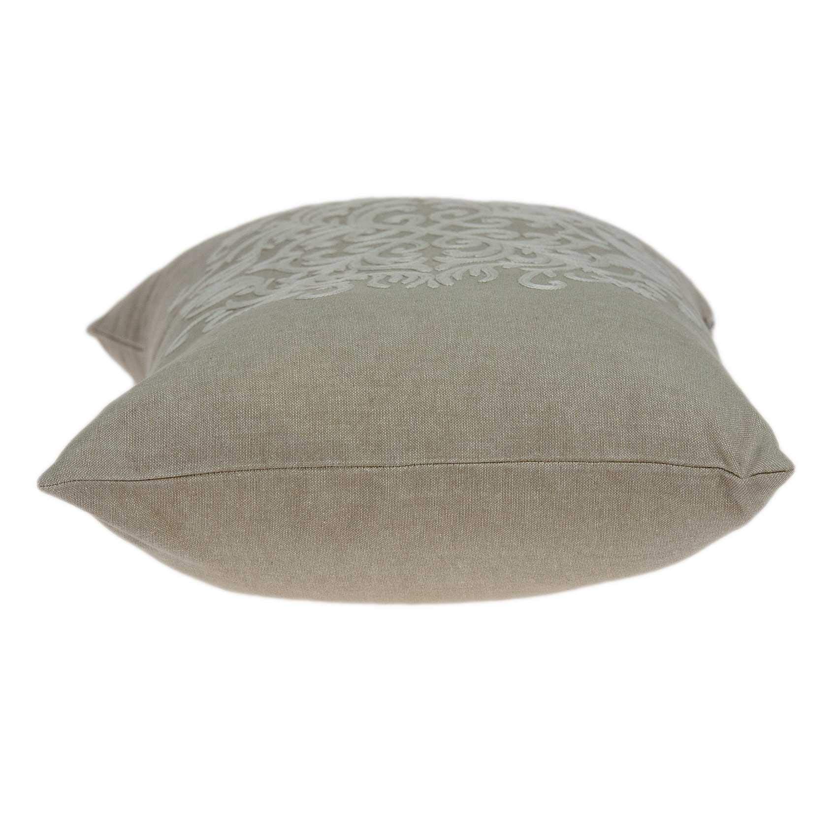 HomeRoots 100% Cotton Parkland Collection Tara Traditional Beige Pillow Cover with Poly Insert