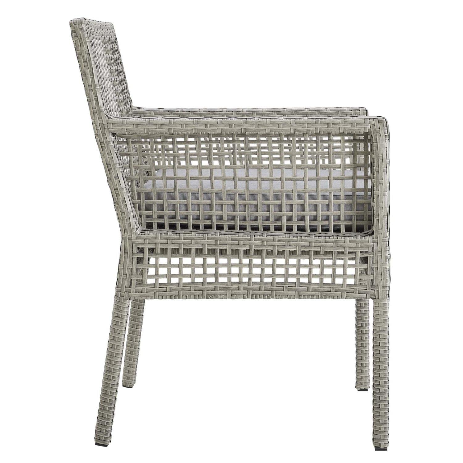 Modway Aura 7 Piece Outdoor Patio Wicker Rattan Set In Gray Gray