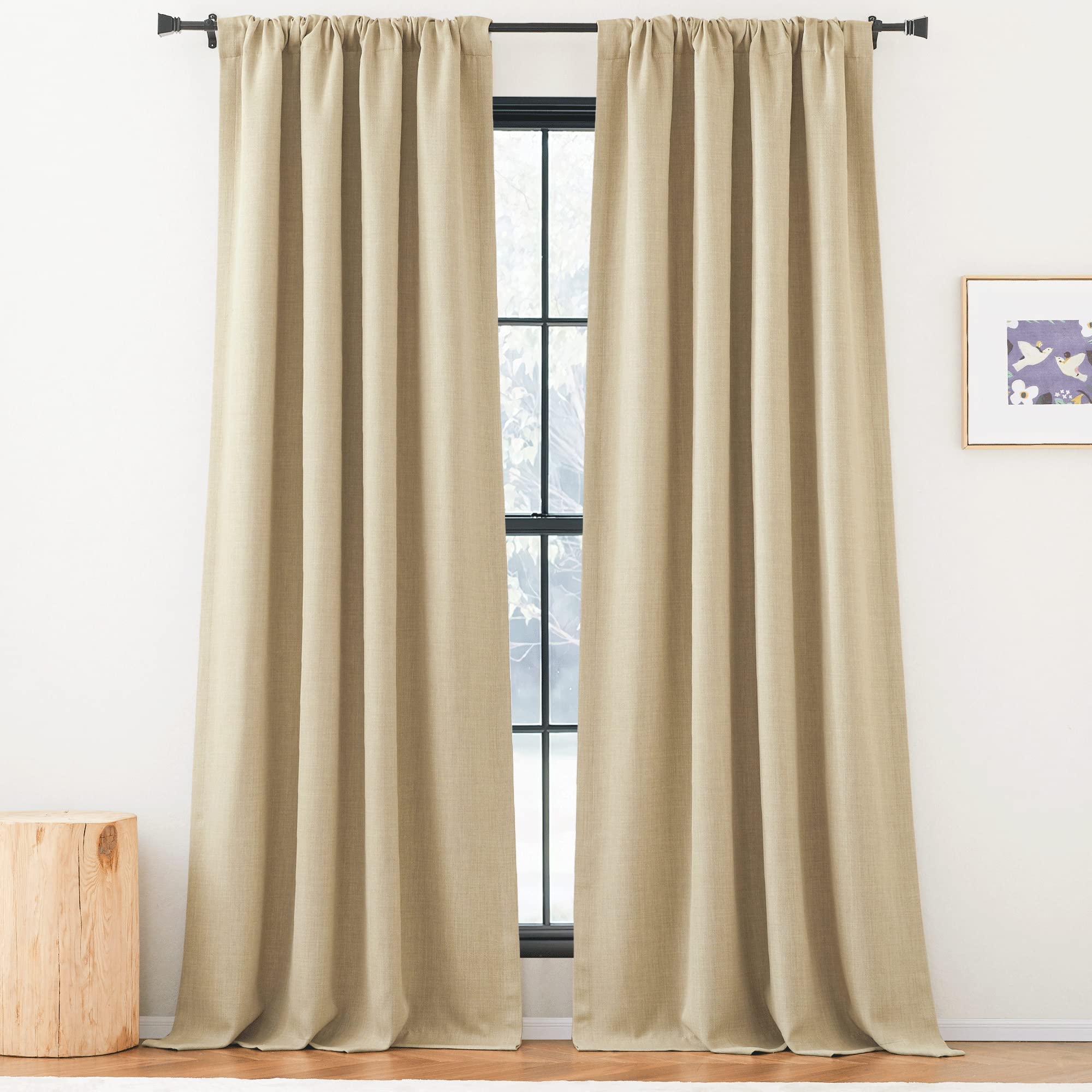 Nicetown 100% Polyester Living Room Curtains & Drapes, Pinch Pleated Room Darkening Light Blocking Curtains Sound Reducing & The
