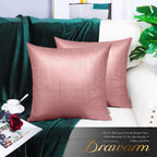 Brawarm Rose Gold Leather Throw Pillows 16 X 16 Inches, Snake Leather Pillow Covers Pack Of 2, Faux Leather Decorative Pillow Co