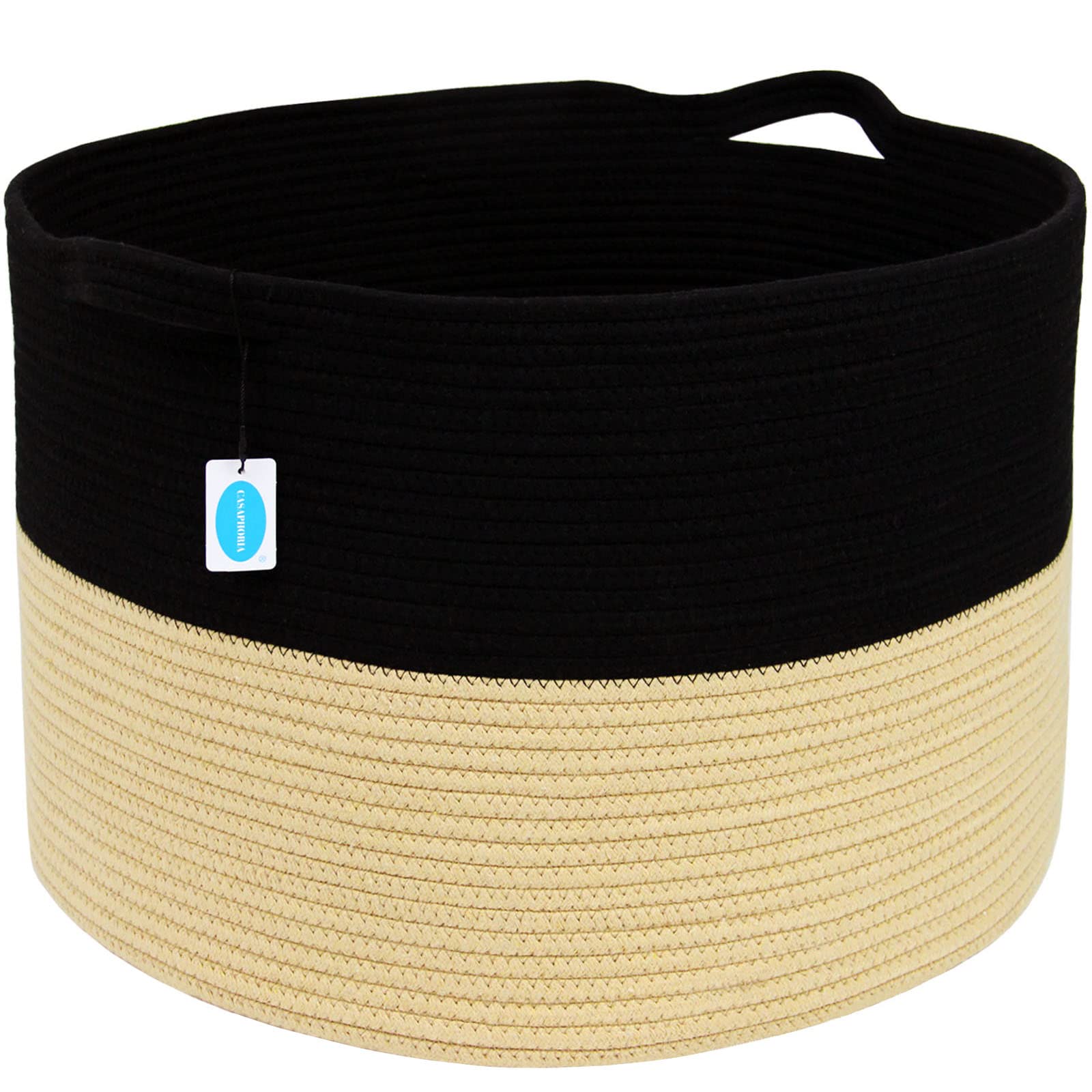 Casaphoria Xxxlarge Cotton Rope Basket Woven Laundry Basket Blanket Basket Basket With Handle Comforter Cushions Storage Bin Thr