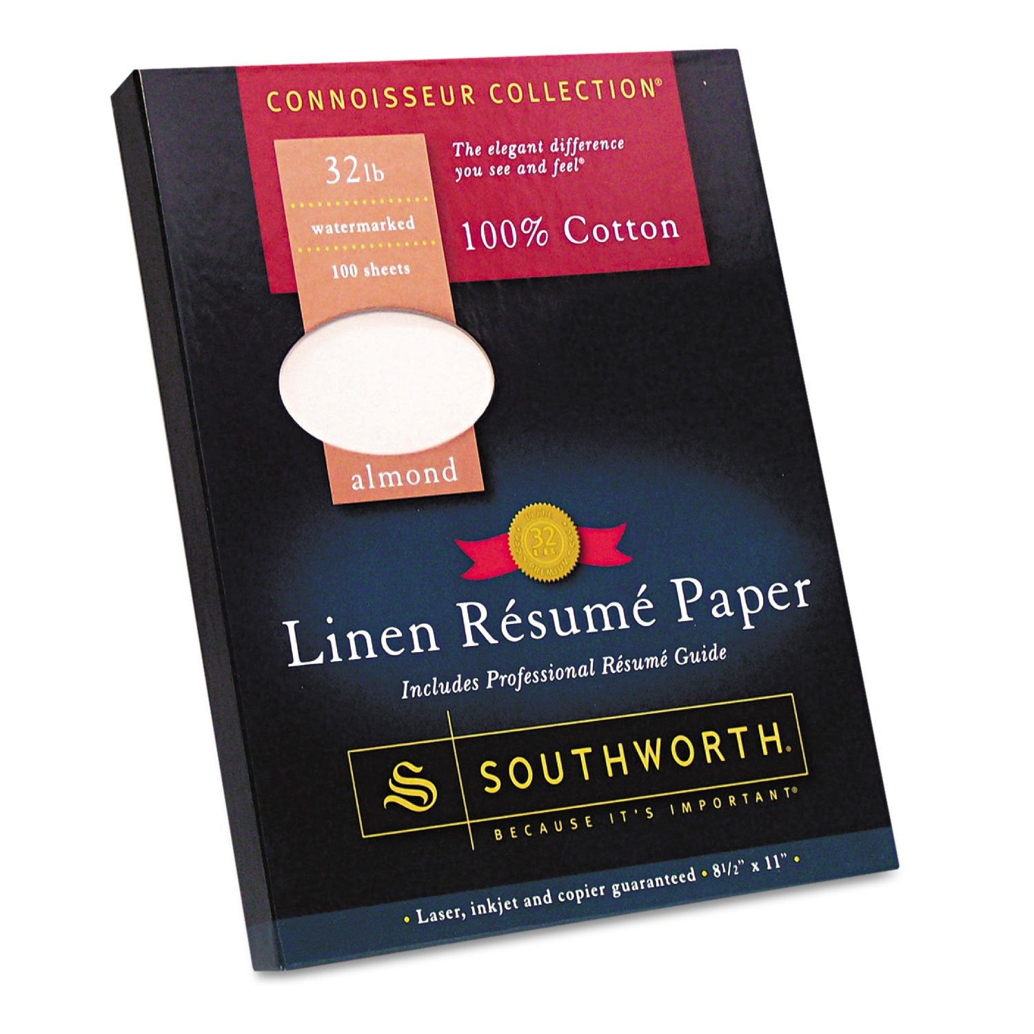 Southworth 100% Cotton R  Sum   Paper, 8 1/2' X 11', 32 Lb, 100% Recycled, Almond, Pack Of 100