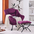Seshinell Lazy Chair With Ottoman, Modern Accent Chair Lounge Leisure Sofa Chair With Armrests, Reading Chair And Folding Footst