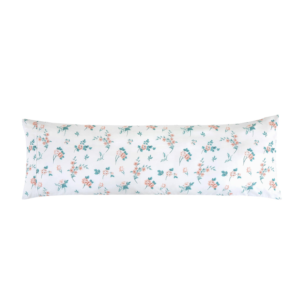 Elegant Comfort Ultra Soft 1-Piece Set Floral Print Pillowcases - 1500 Premium Hotel Quality Microfiber, Soft And Smooth Hidden Zipper Closure 1-Piece Pillow Covers - Body Pillowcase, Pink Celia