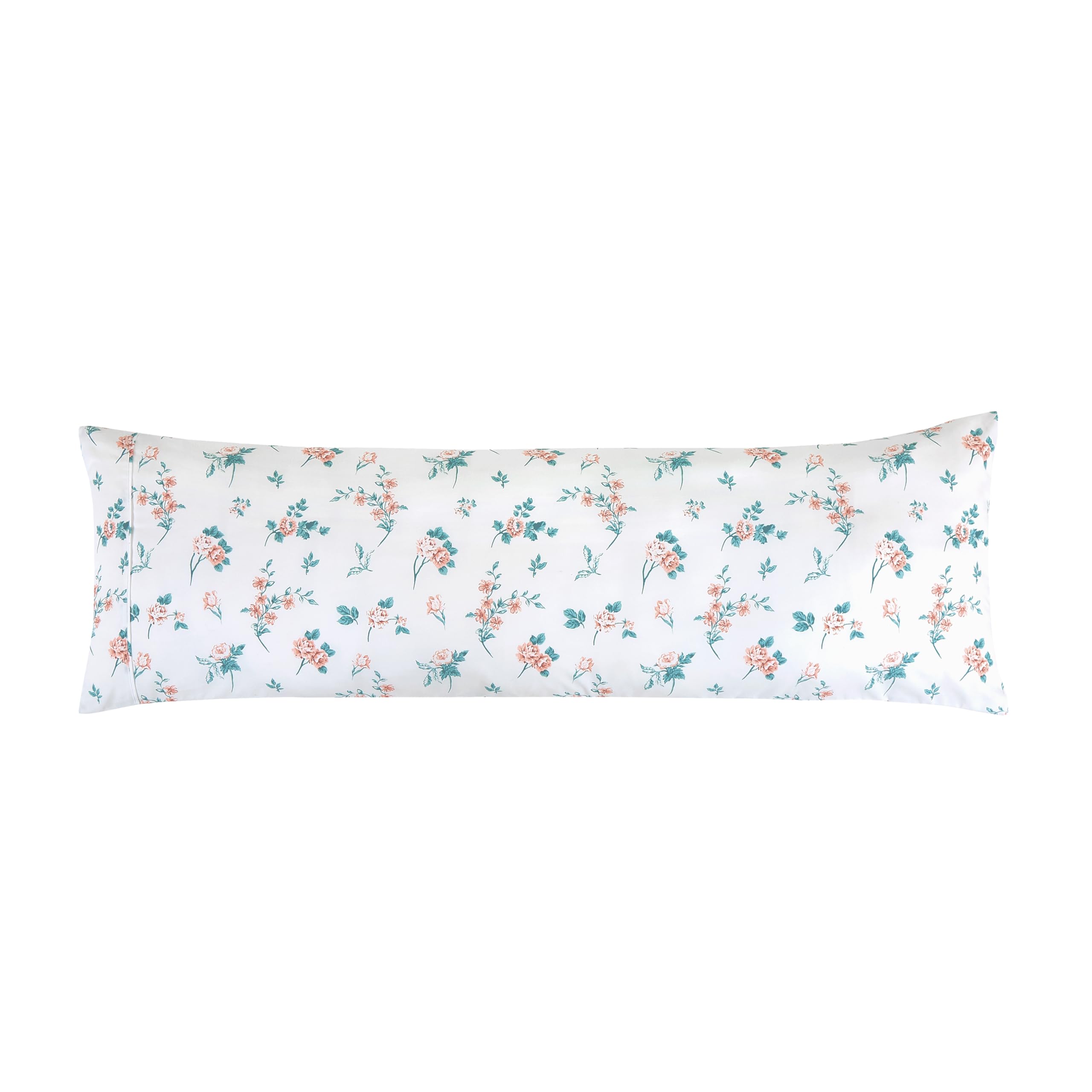 Elegant Comfort Ultra Soft 1-Piece Set Floral Print Pillowcases - 1500 Premium Hotel Quality Microfiber, Soft And Smooth Hidden Zipper Closure 1-Piece Pillow Covers - Body Pillowcase, Pink Celia