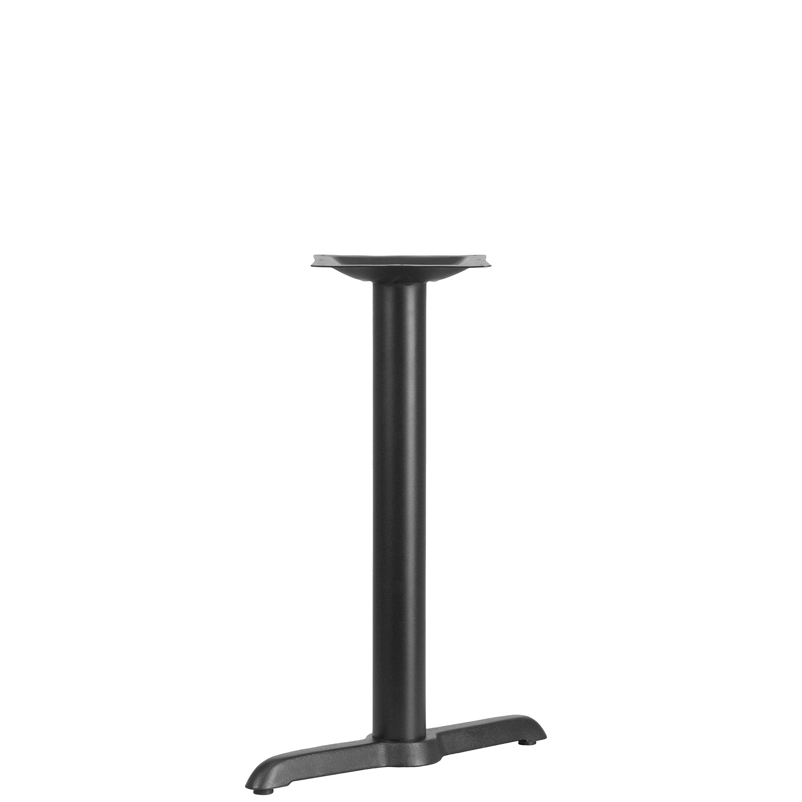 Flash Furniture 5&quot; x 22&quot; Restaurant Table T-Base with 3&quot; Diameter Table Height Column, Commercial T-Base Cast Iron Restaurant Table Base, Black