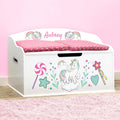 Dibsies Personalized Creative Wonders Toy Box (Unicorns & Rainbows, White)