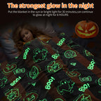 Lifeyj Glow In The Dark Halloween Blanket Gifts For Girls Boys, Soft Pumpkin Blanket 3 4 5 6 7 8 9 10 Year Old Girl Gifts, Girls