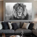 Lion Canvas Wall Art Black And White Lion Poster Prints Wild Animal Pictures Abstract Lion Painting Black And White Wild Animal 