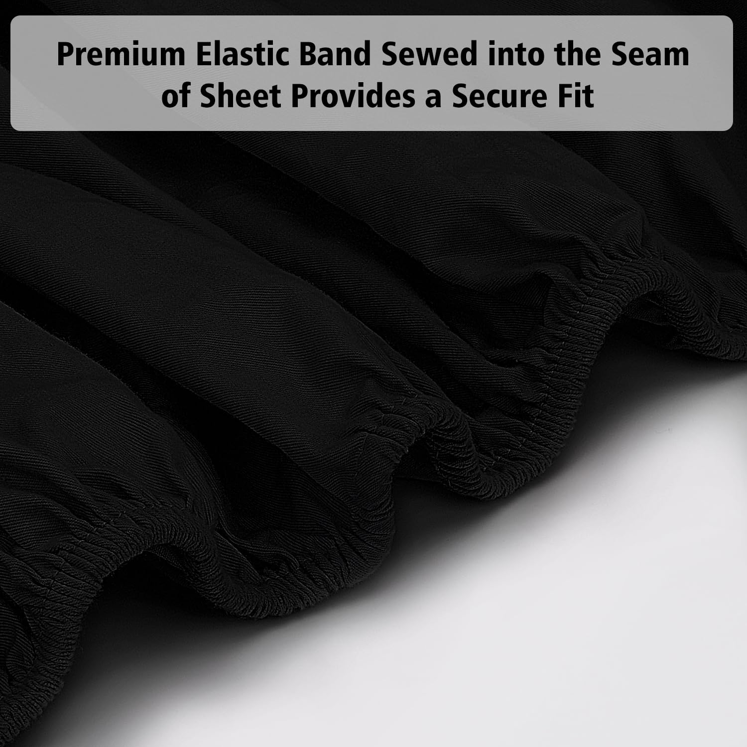 Lirex Fitted Sheet, Full Size 100% Egyptian Cotton 300 Thread Count Soft Breathable Fitted Sheet, 135X190Cm, Black