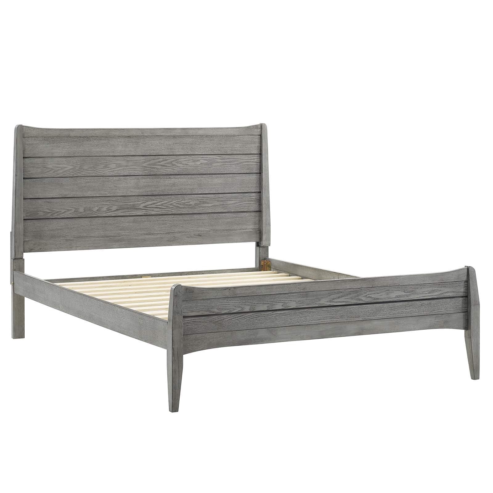 Modway Georgia King Wood Platform Bed In Gray