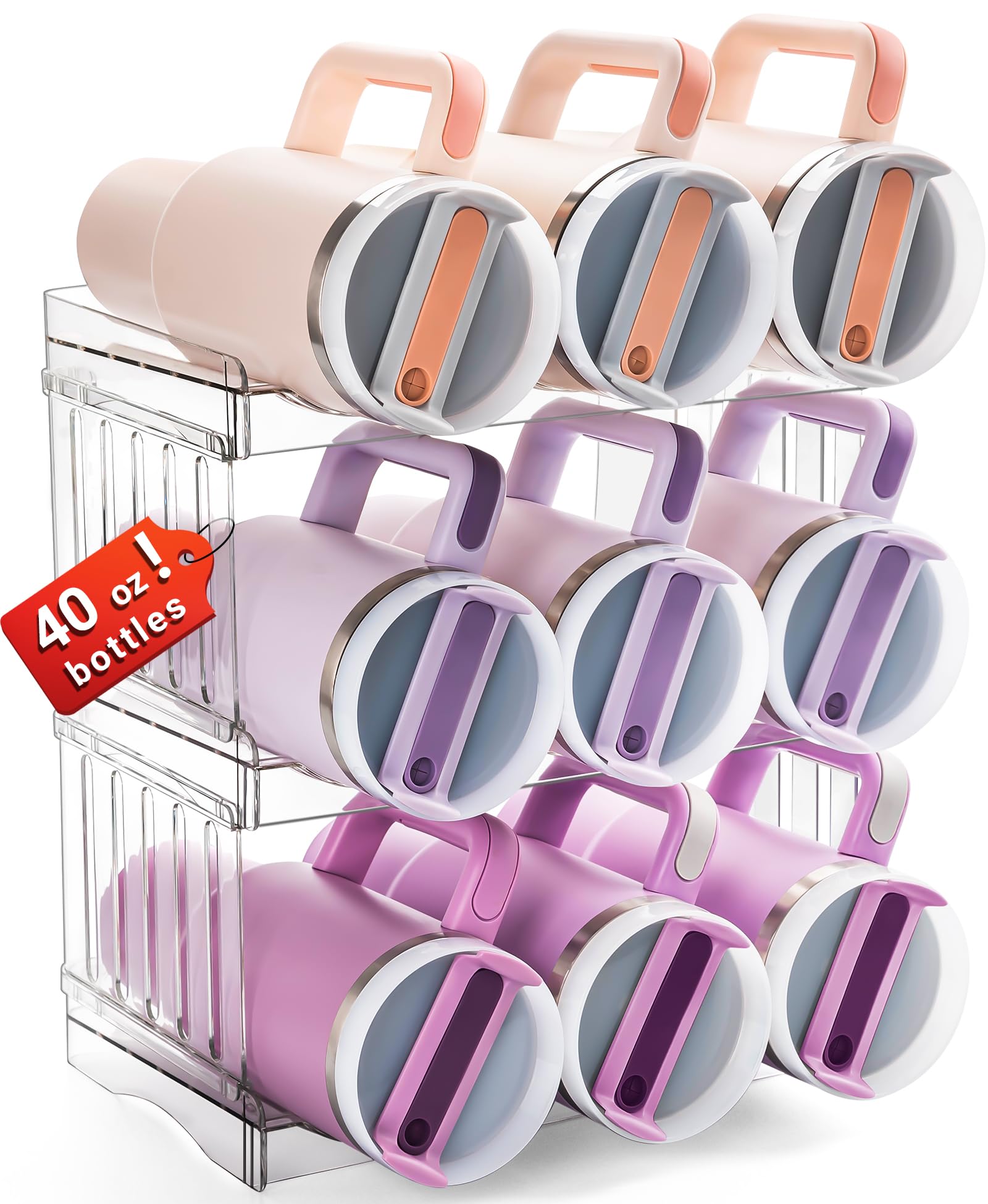 Upgraded Larger Tumbler Organizer For Stanley 40 Oz Tumbler With Handle, Kitchen Storage For Stanley Cup Accessories, Kitchen Or