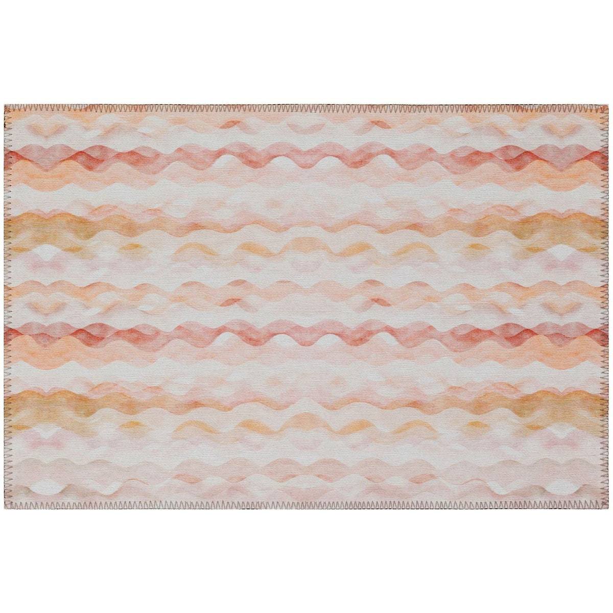 Seabreeze Sz16 Orange Coastal Rug Rectangle 10' X 14'