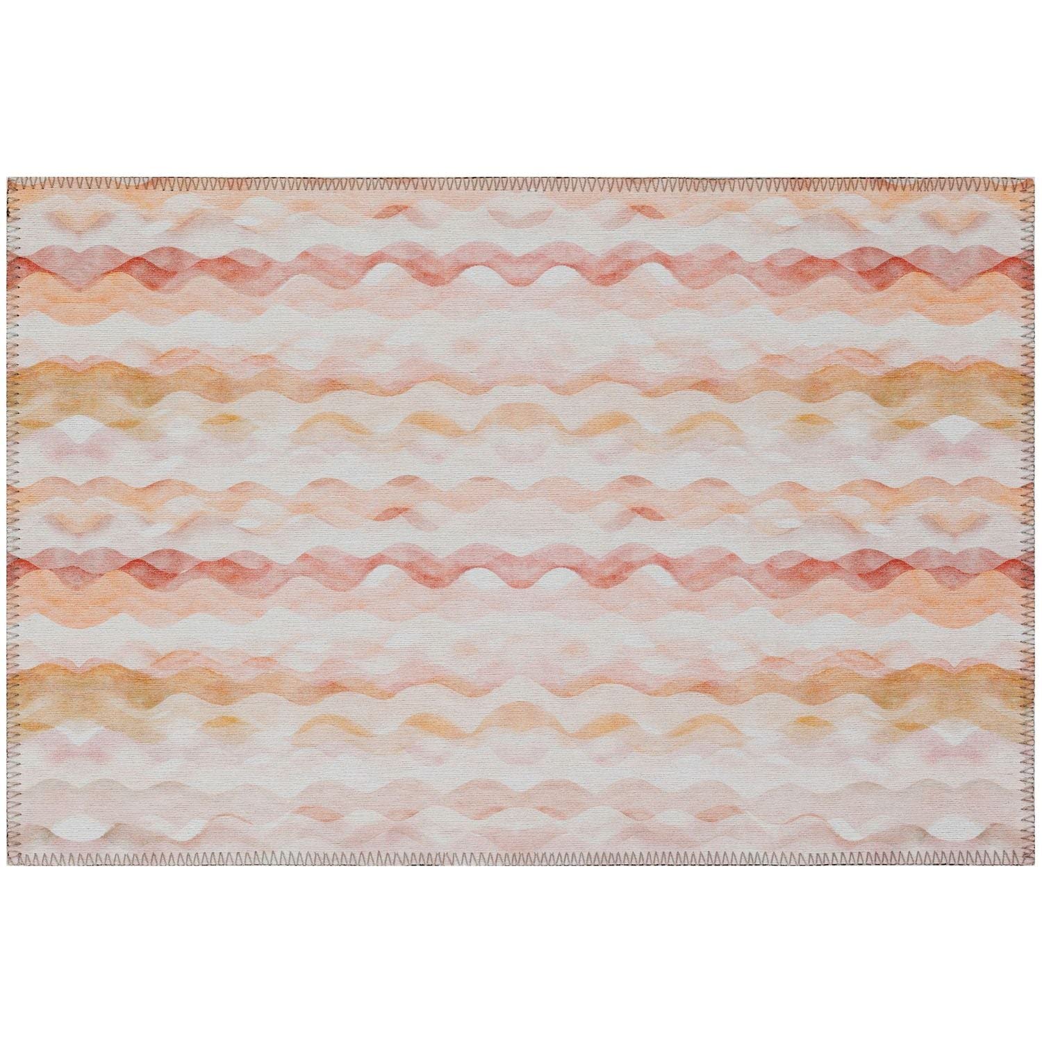 Seabreeze Sz16 Orange Coastal Rug Rectangle 5' X 7 ' 6"