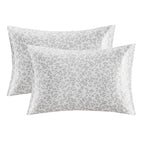 Madison Park Essentials Set Of 2 Satin Pillowcase For Hair & Skin, Luxuriously Soft, Silky With Natural Sheen Luster, Cool To Touch, Wrinkle-Free, Machine Washable, Standard Gray Leopard 2 Piece