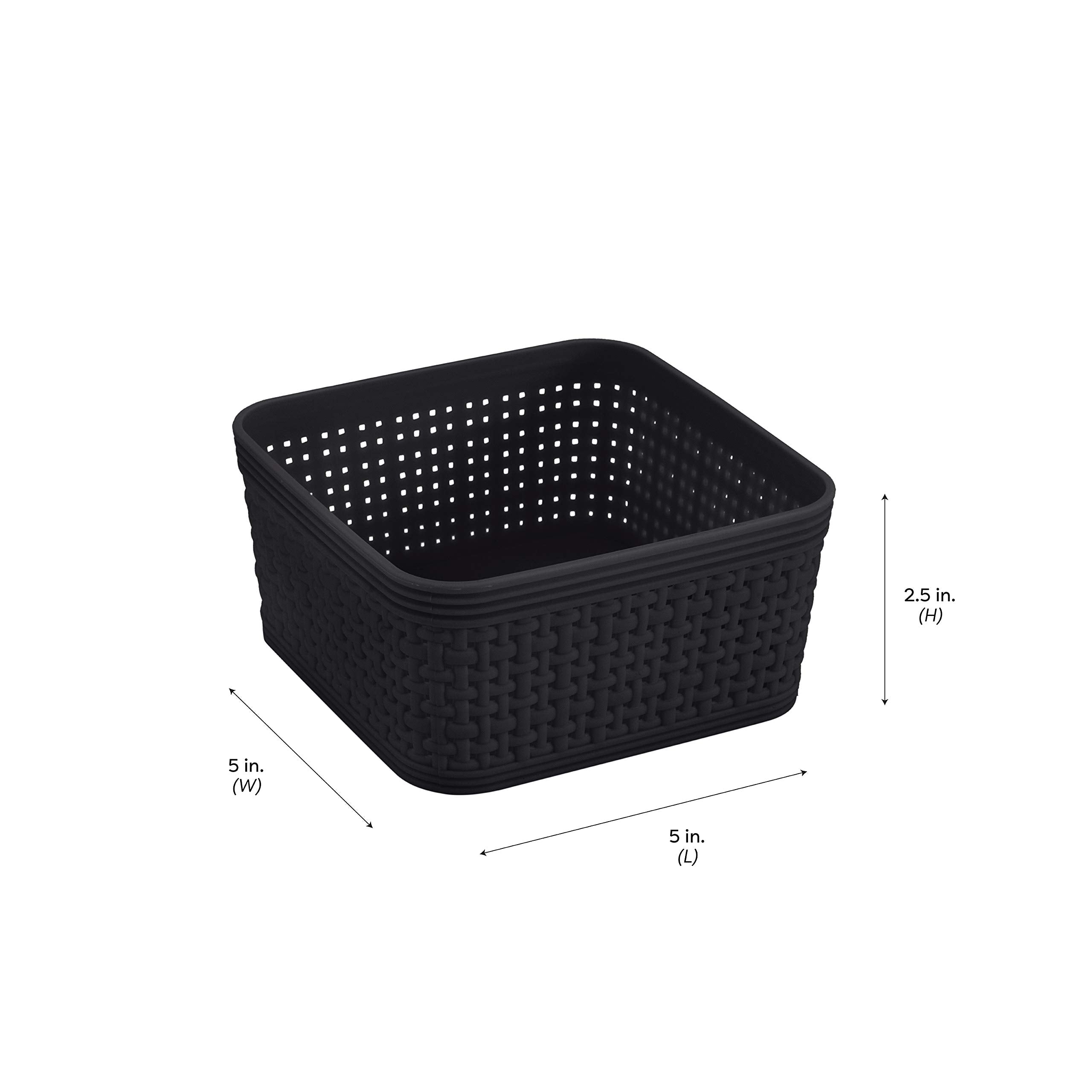 Simplify 6 Pack Organizing Set | Square Bins | Multipurpose | Office | Desk | Dorm | Bathroom | Storage Basket | Small Items | A