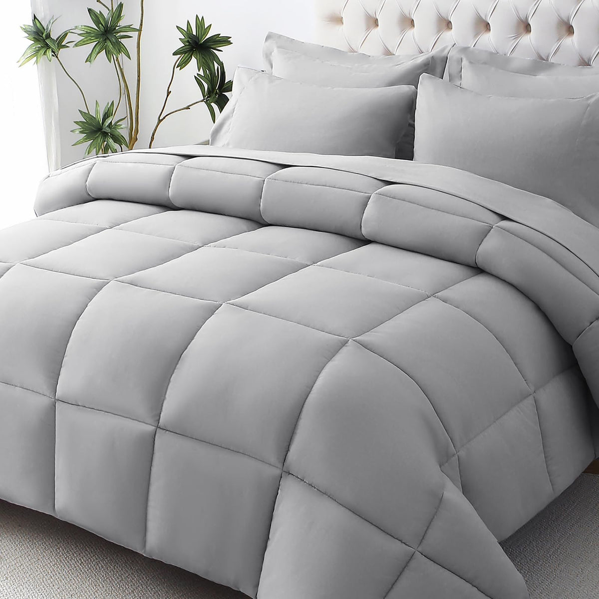 Jollyvogue Full Size Comforter Set, Ultra-Soft Full Size Bed Set, Full Comforter Sets, 7-Piece Bed In A Bag, Goose Down Alternat