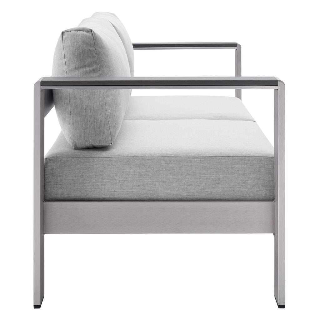 Modway Eei-4226-Slv-Gry Shore Eei-4226-Slv-Gryshore Sunbrella Patio Loveseat In Silver Gray