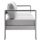 Modway Eei-4226-Slv-Gry Shore Eei-4226-Slv-Gryshore Sunbrella Patio Loveseat In Silver Gray