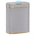 2.6 Gallon Automatic Bathroom Trash Can with Touchless Lid Grey Gold.