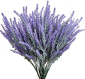 ZWYOQI 8 Bundles Artificial Flowers Fake Lavender Plant Artificial Lavender Bouquet Faux Flocked Plastic Flowers Wedding Bridle 